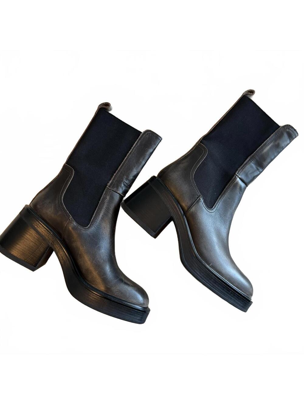 NEW Steve Madden Platform Chelsea Boot Brown Distressed Leather Women’s 41/US 10 - Picture 3 of 8